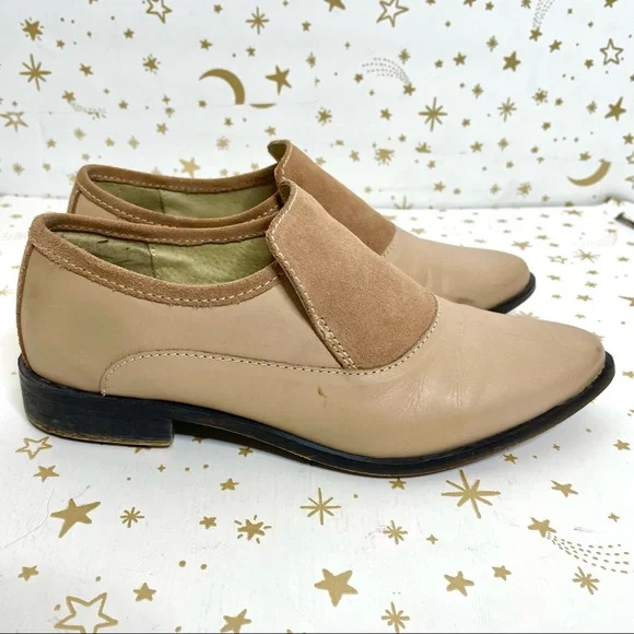 Free People | Brady Blush Pink Leather Suede Loafers Ankle Boots Size 38 - Picture 3 of 15